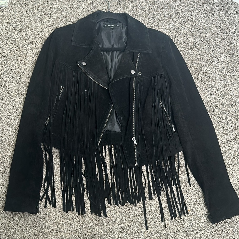 P.S Erin wasson block sued leather French moto jacket size medium